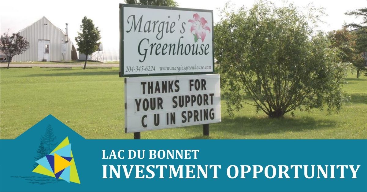 Margie's Greenhouse storefront sign located on property.